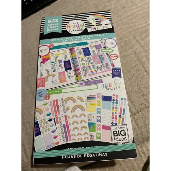 Erin Condren The Happy Planner neon lights sticker book 922 pieces 97% complete - Picture 1 of 2